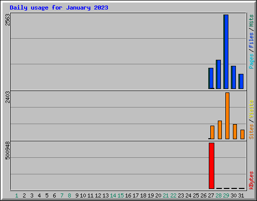 Daily usage for January 2023