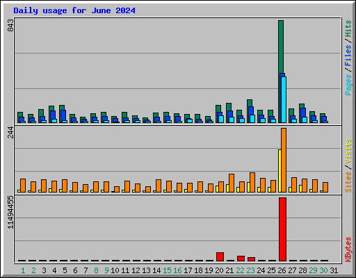 Daily usage for June 2024