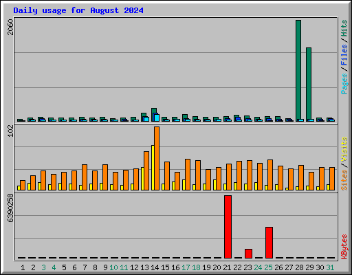 Daily usage for August 2024