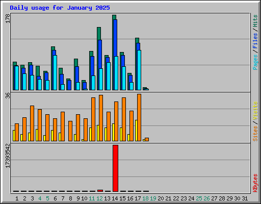 Daily usage for January 2025