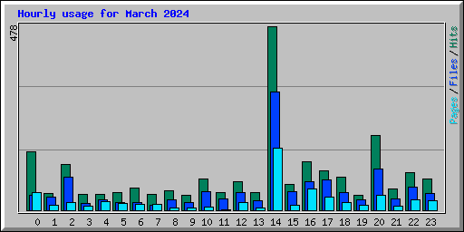 Hourly usage for March 2024