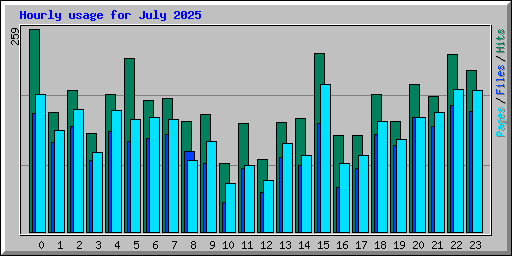 Hourly usage for July 2025