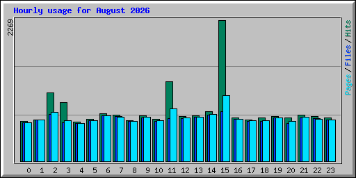 Hourly usage for August 2026